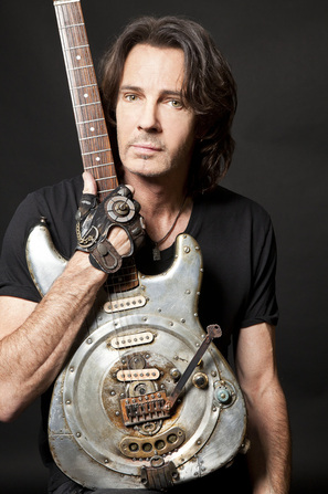 Alumicaster electric guitar with Rick Springfield by Tony Cochran Picture