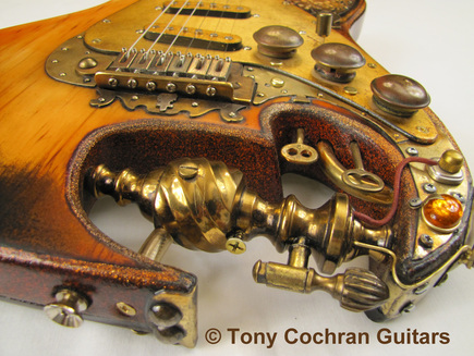 Aladdincaster guitar front detail Picture