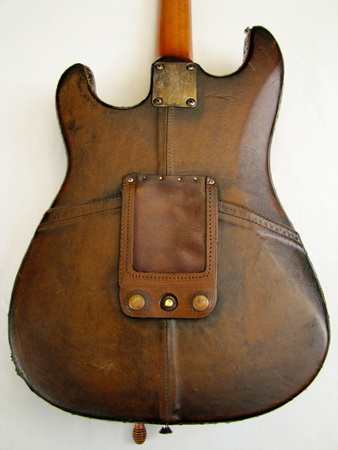 Arkanacaster guitar leather back Picture
