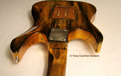 Tony Cochran Rising Sun guitar top edge back Picture