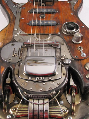 Shondracaster electric guitar bridge detail Picture