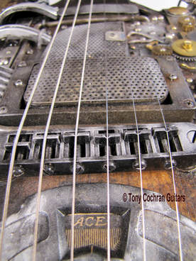 ACE guitar # 74 detail pickups front Picture