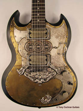 Doubloon guitar #71 angle front Picture